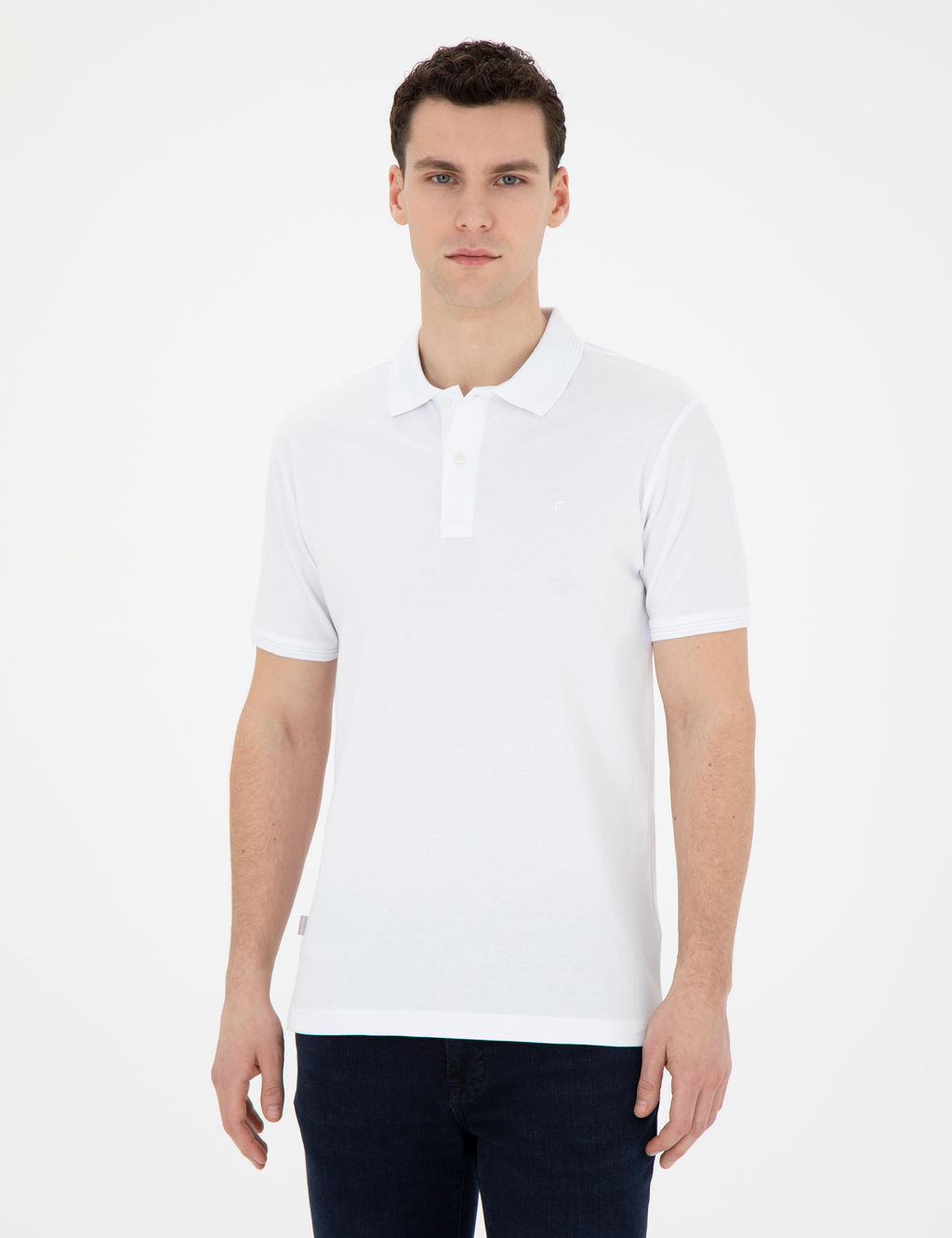 Beyaz Slim Fit Basic Ti__rt - Pierre cardin фото 10