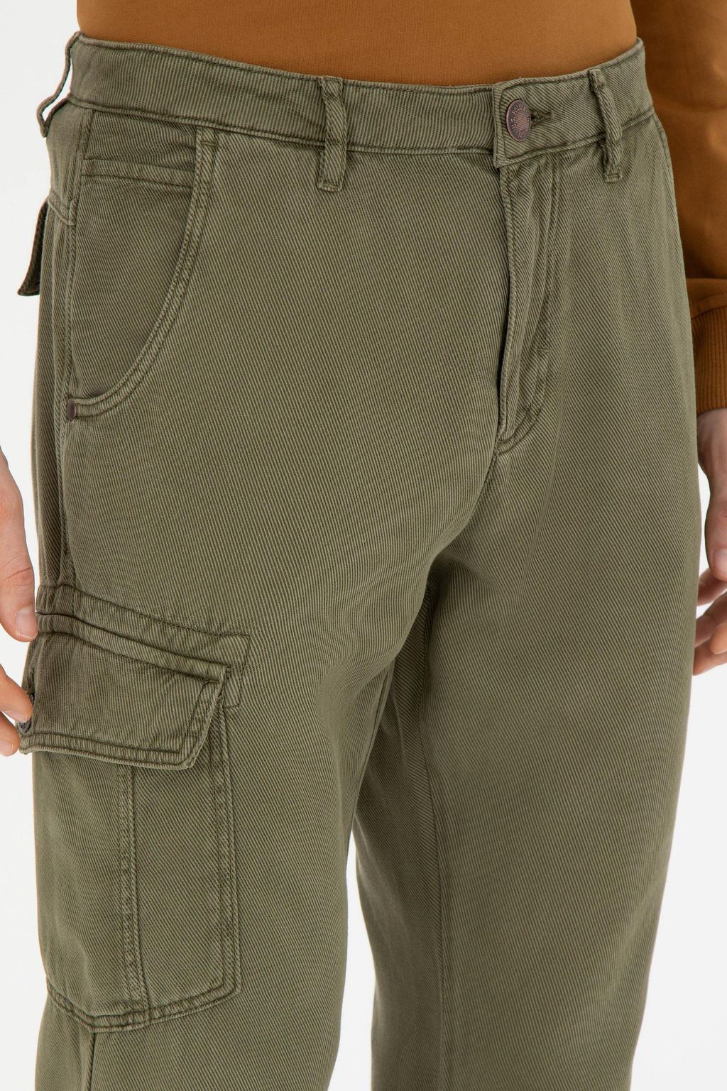 Erkek Jogger Fit Haki Kanvas Pantolon