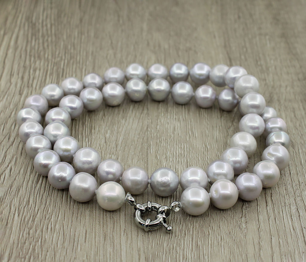 Бусы серый жемчуг, очень ровный 9мм класс А, длина 50см