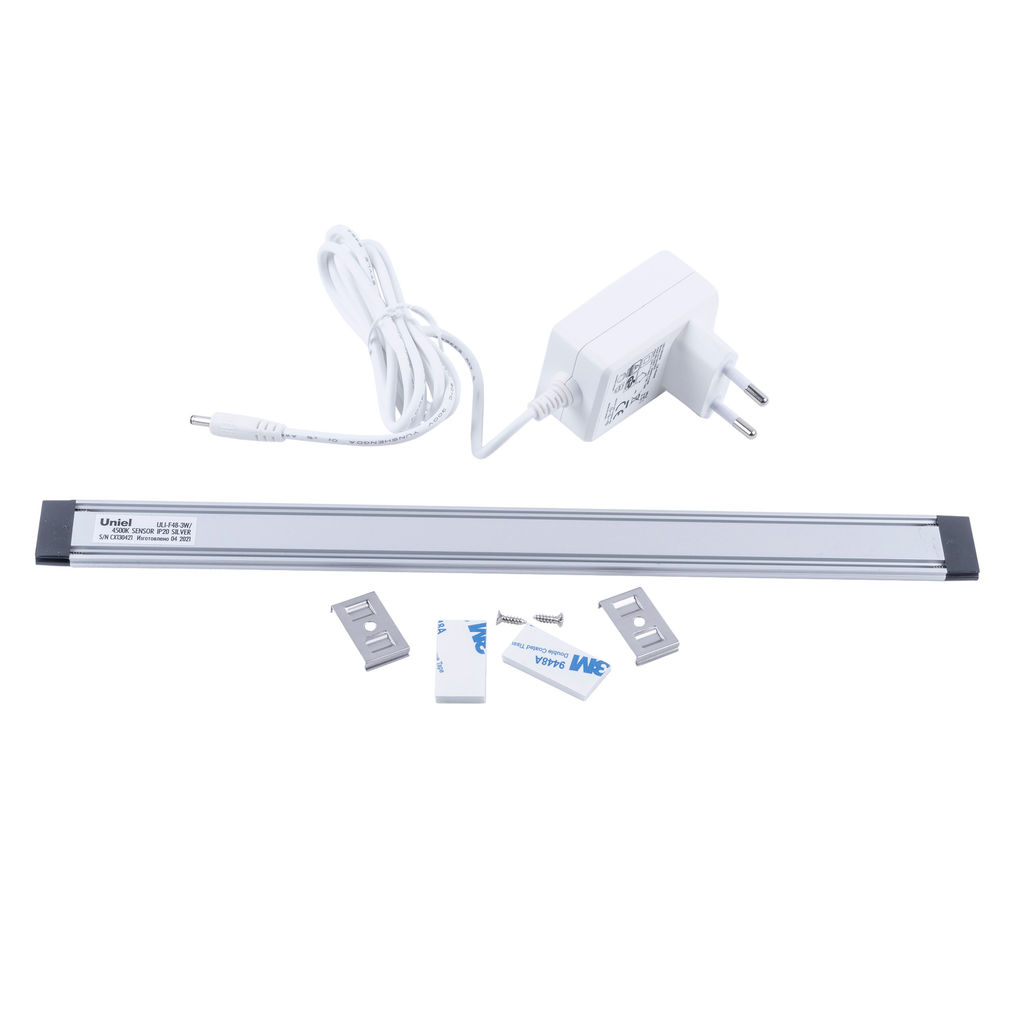 ULI-F48-3W/4500K SENSOR IP20 SILVER Светильник светодиодный для мебели. 300*25*9мм. 250Lm. ТМ Uniel