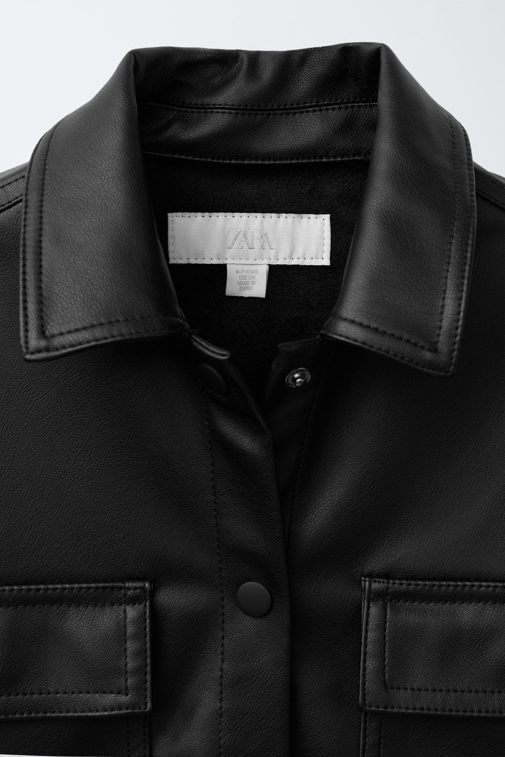 FAUX LEATHER OVERSHIRT WITH POCKETS - Zara фото 3