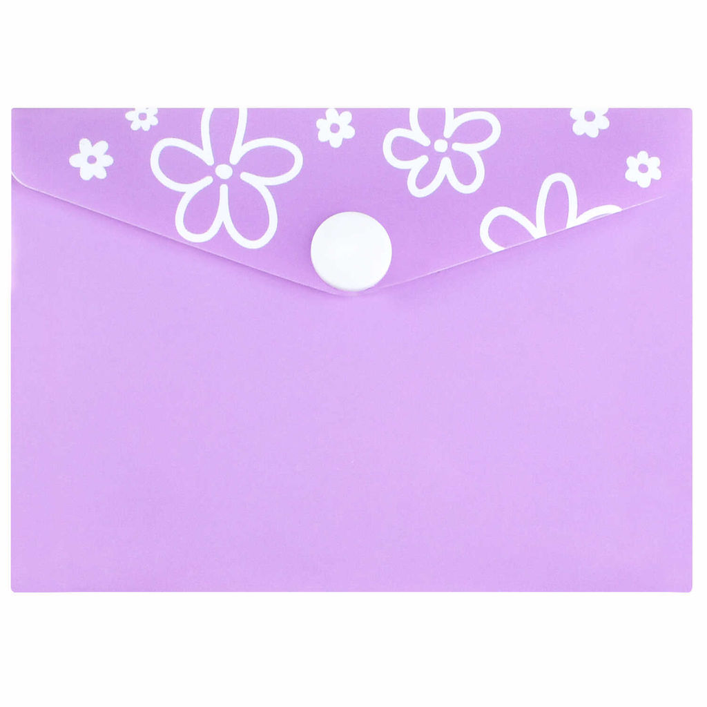 Папка для карт и визиток пластиковая Феникс+, арт. 72232/ 12 СИРЕНЕВЫЕ ЦВЕТОЧКИ (полипропилен, 10.5х7.4 см, 1 отделение (-я), кнопка, УФ-печать)
