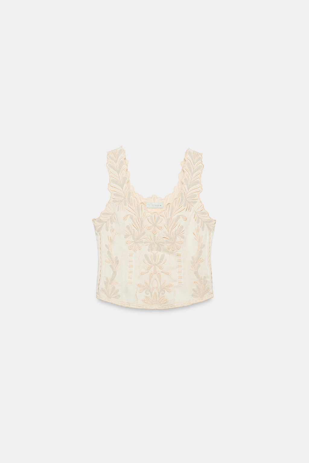 TOP BORDADOS ZW COLLECTION / Crudo / Beige - Zara фото 5