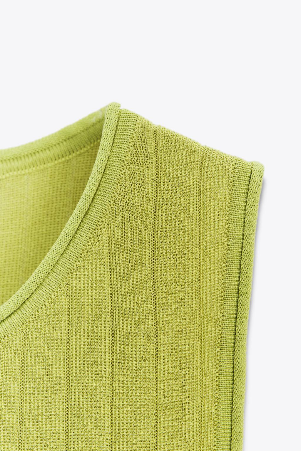KNITTED TOP WITH RUFFLED HEM - Zara фото 9