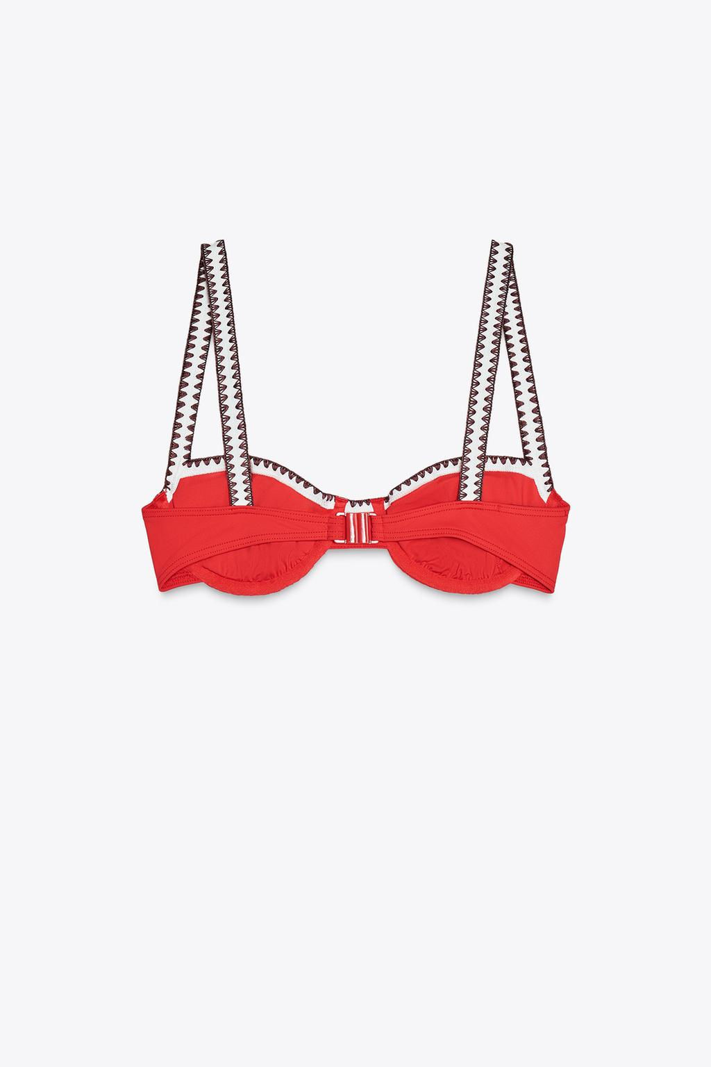 CONTRAST UNDERWIRED BIKINI TOP - Zara фото 5