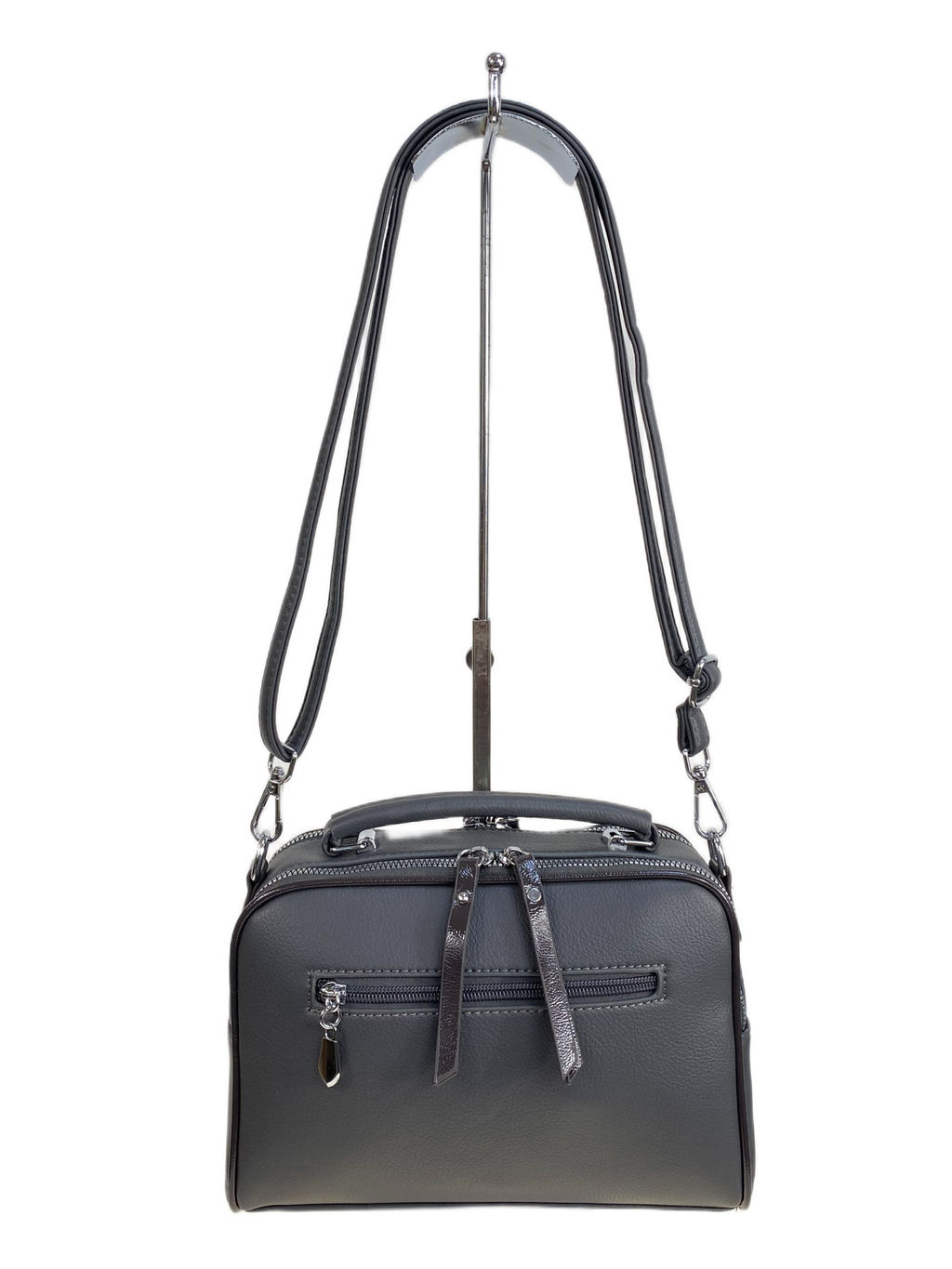 Женская сумка из искусственной кожи и замши, цвет серый - Greta фото 2