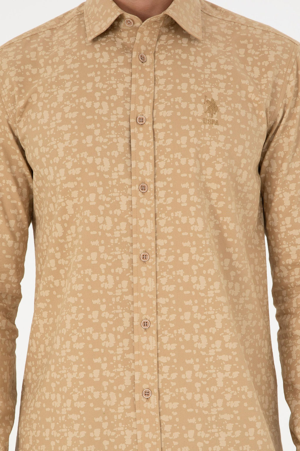 Мужская рубашка песочного цвета с длинным рукавом Неожиданная скидка в корзине - U.s. polo assn фото 6