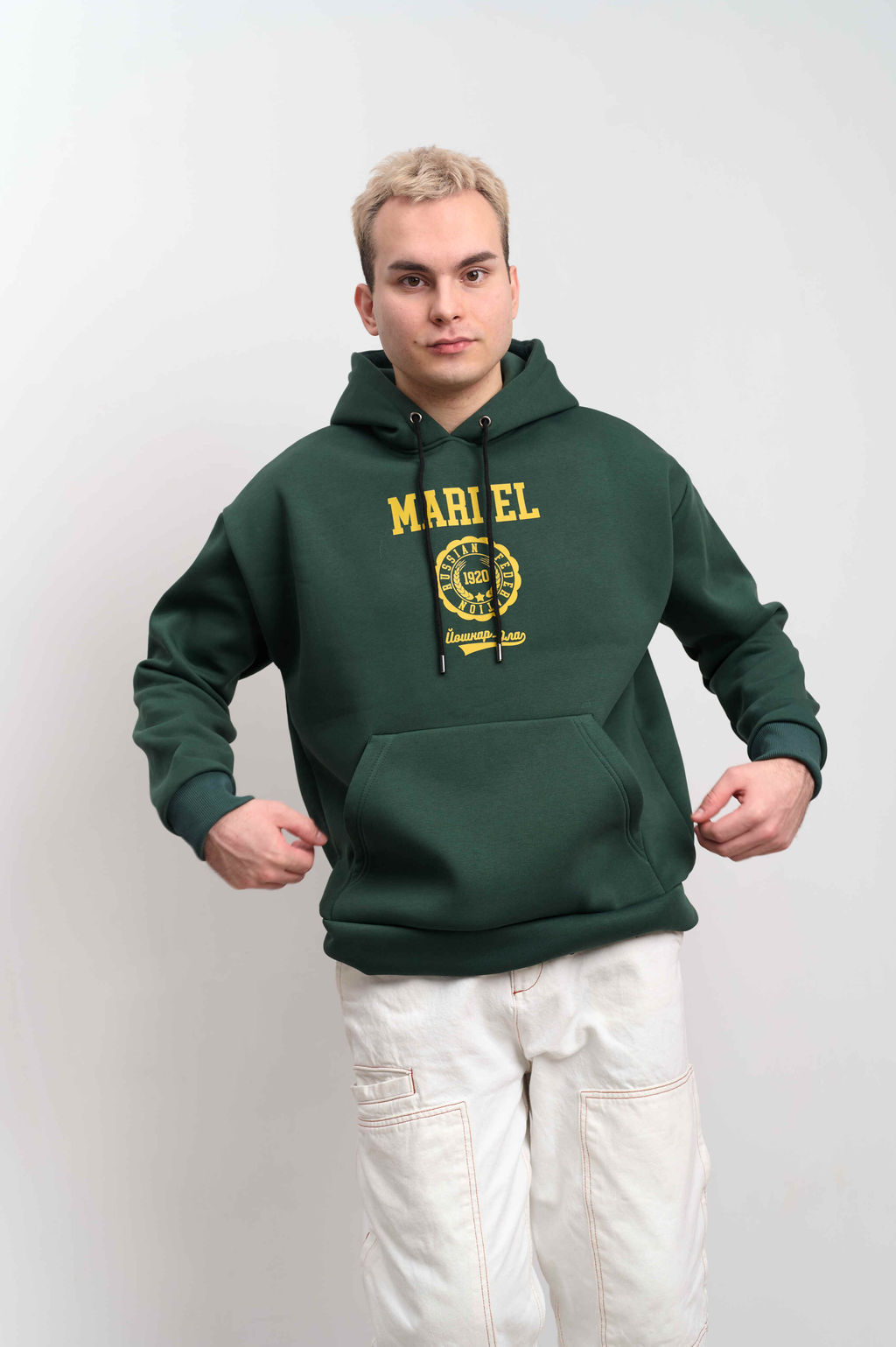 Худи мужское с капюшоном "MARI EL" малахит