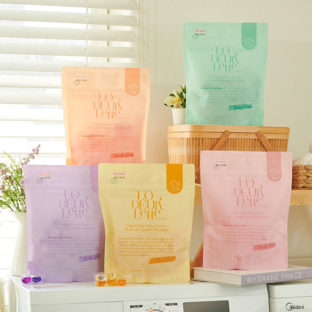 LODEURLETTE Капсулы для стирки белья с ароматом белого мускуса / In England Colorfit Grace Musk All in One Capsule Detergent, 17 г x 30