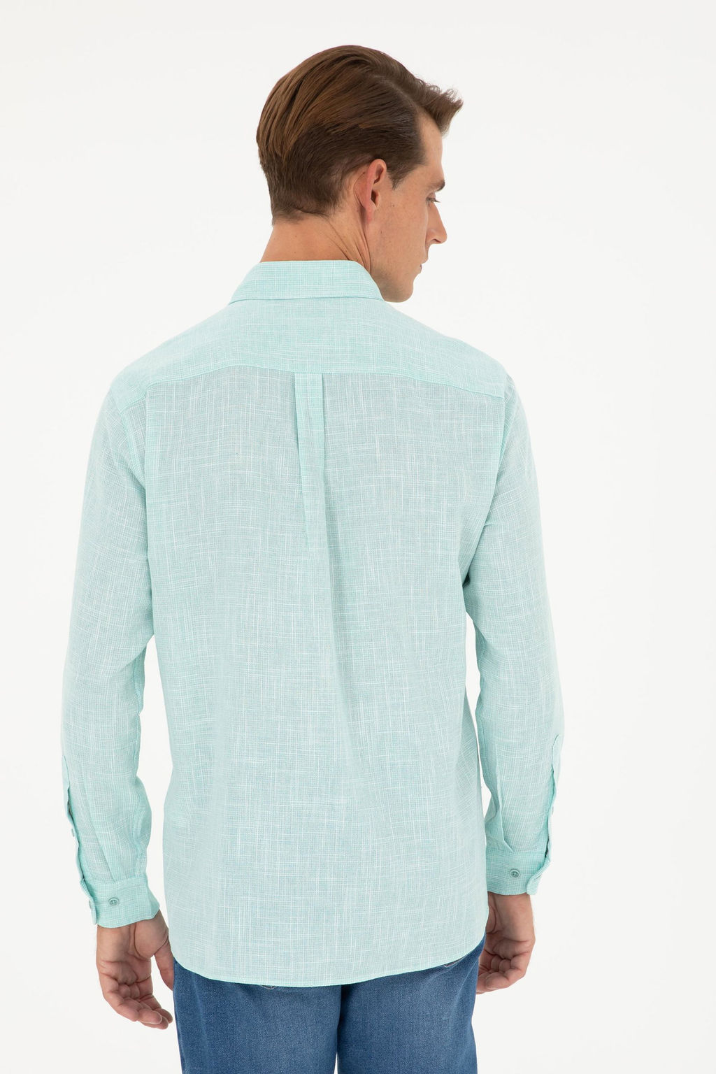 U. S. Polo Assn / Мужская мятная рубашка с длинным рукавом - U.s. polo assn фото 5