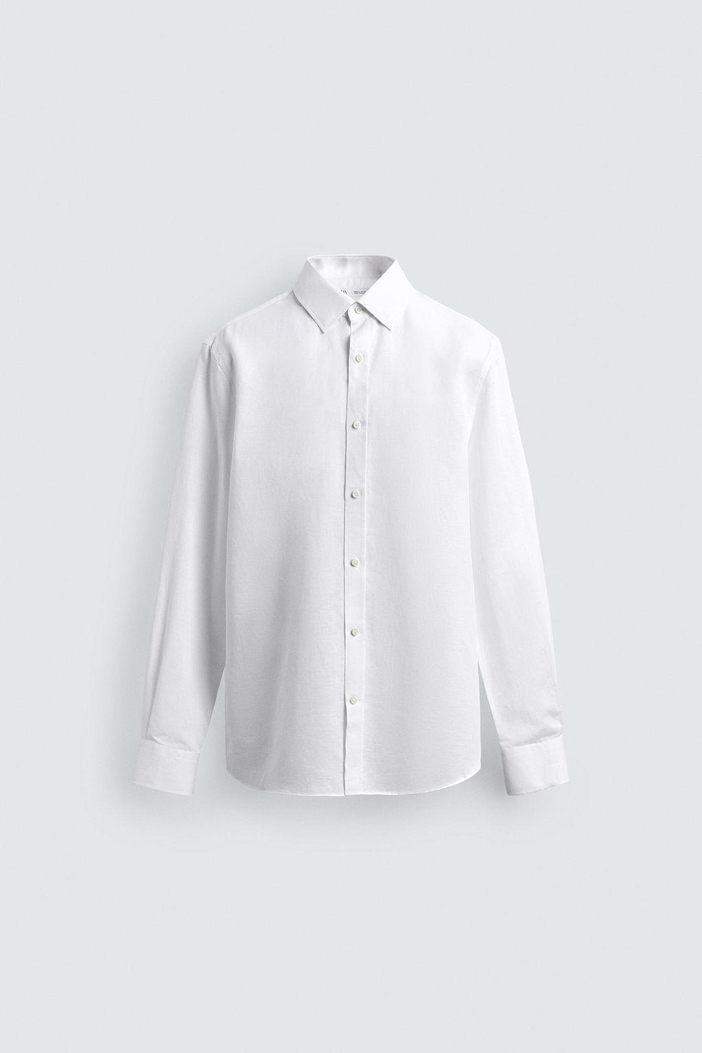 CAMISA REGULAR FIT  ALGOD?N - LINO / Blanco - Zara фото 7