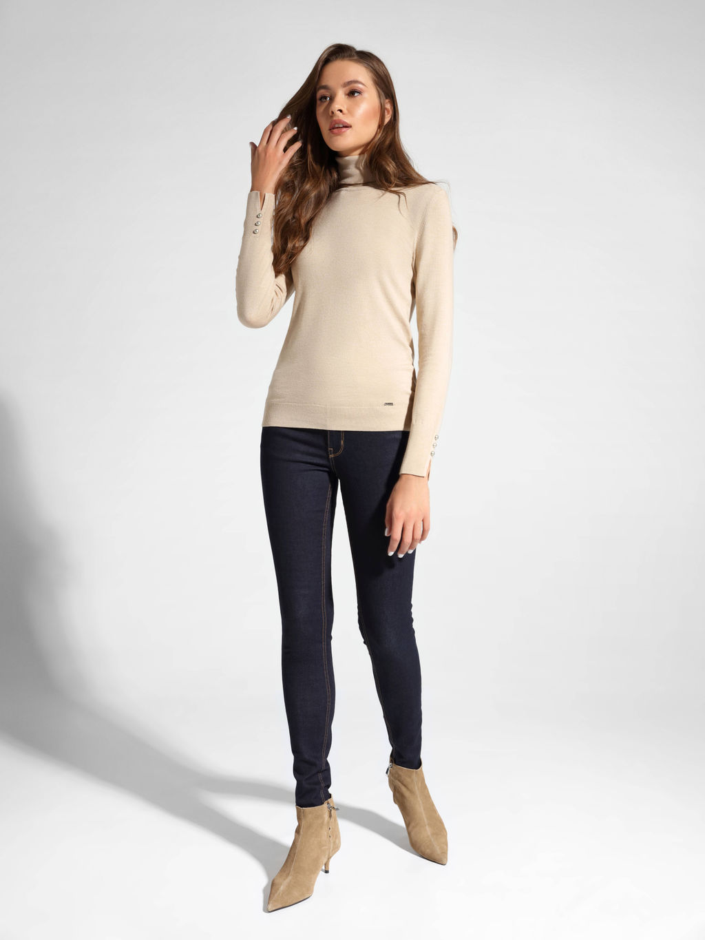 CONTE Вязаный свитер из итальянской пряжи с вискозой премиального качества LDK 055 chai rose - Conte elegant фото 4