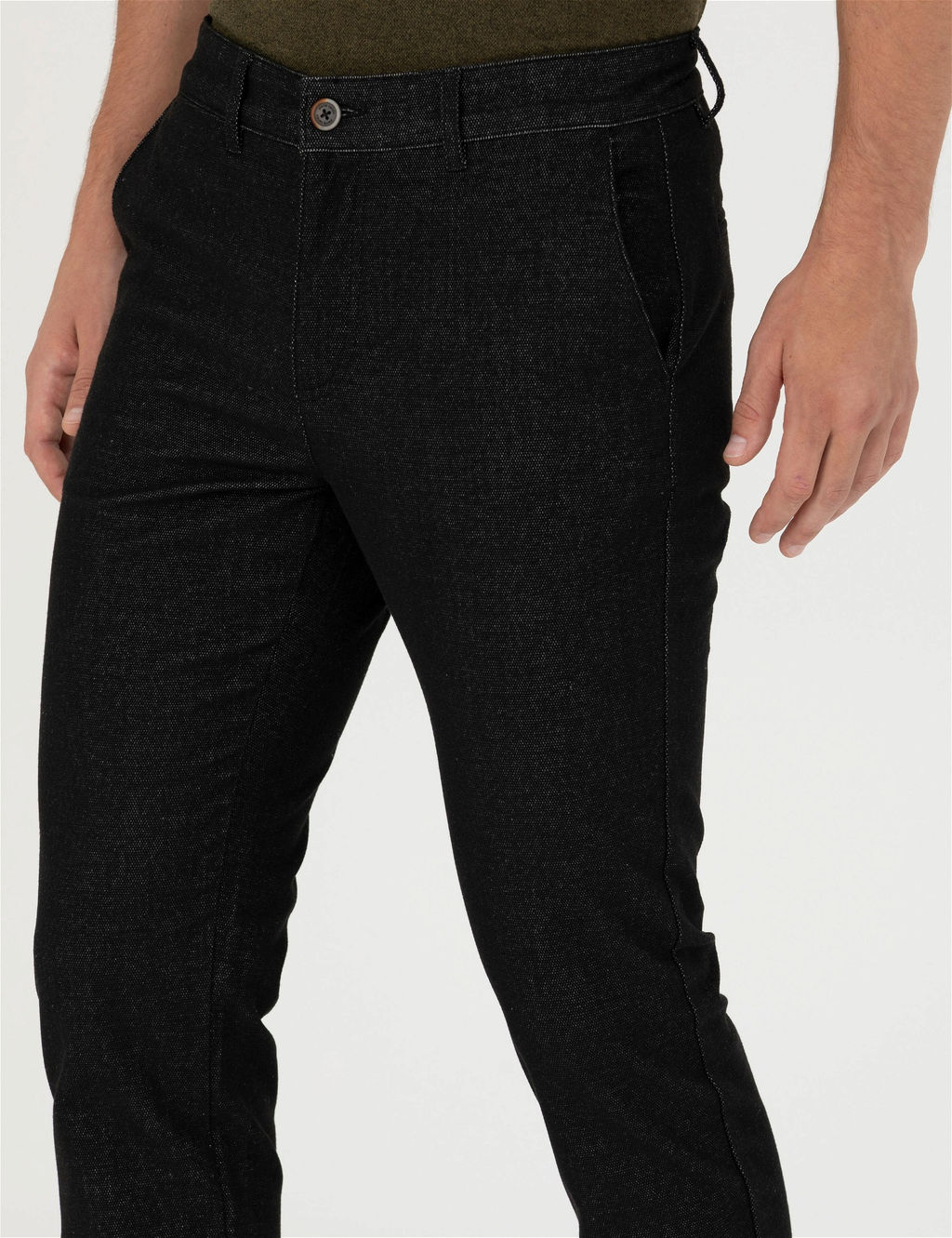 Siyah Slim Fit Kanvas Pantolon - Pierre cardin фото 6