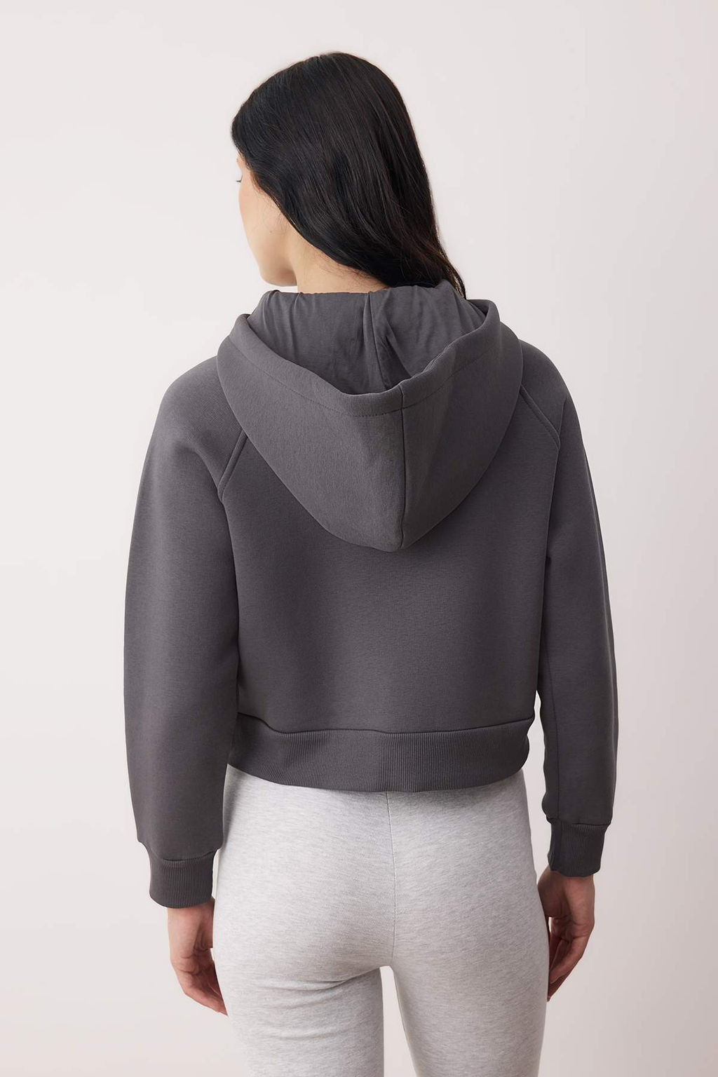 Antrasit Regular/Normal Kal?p Crop Orme Sweatshirt TWOAW26SW00045