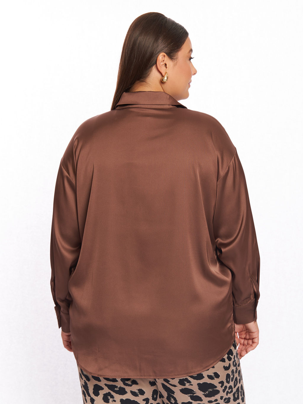 Атласная рубашка BL11537BRW19 - Артесса фото 7