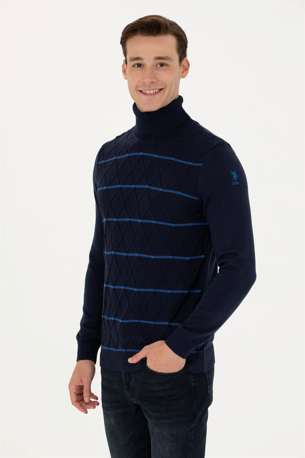 U. S. Polo Assn Мужской темно-синий свитер - U.s. polo assn фото 8