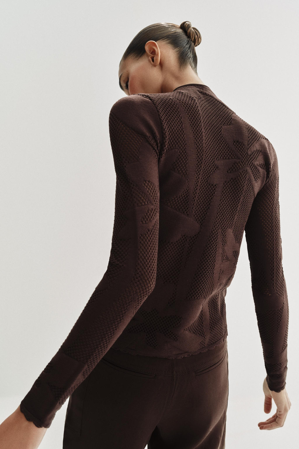 CHAQUETA PUNTO JACQUARD / Marr?n - Zara фото 6