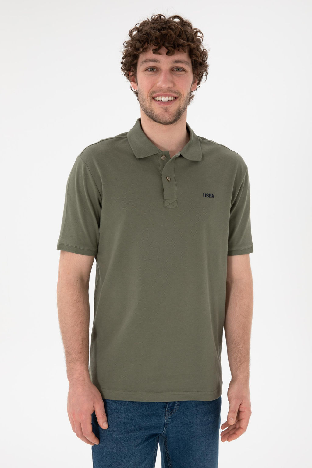 Футболка-поло U.S. Polo Assn Regular Fit темно-хаки из хлопка
