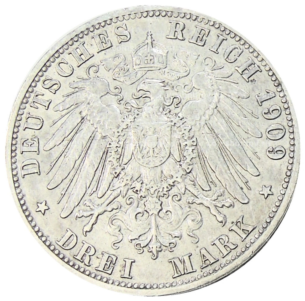 3 марки 1909 года А Германия (Пруссия)