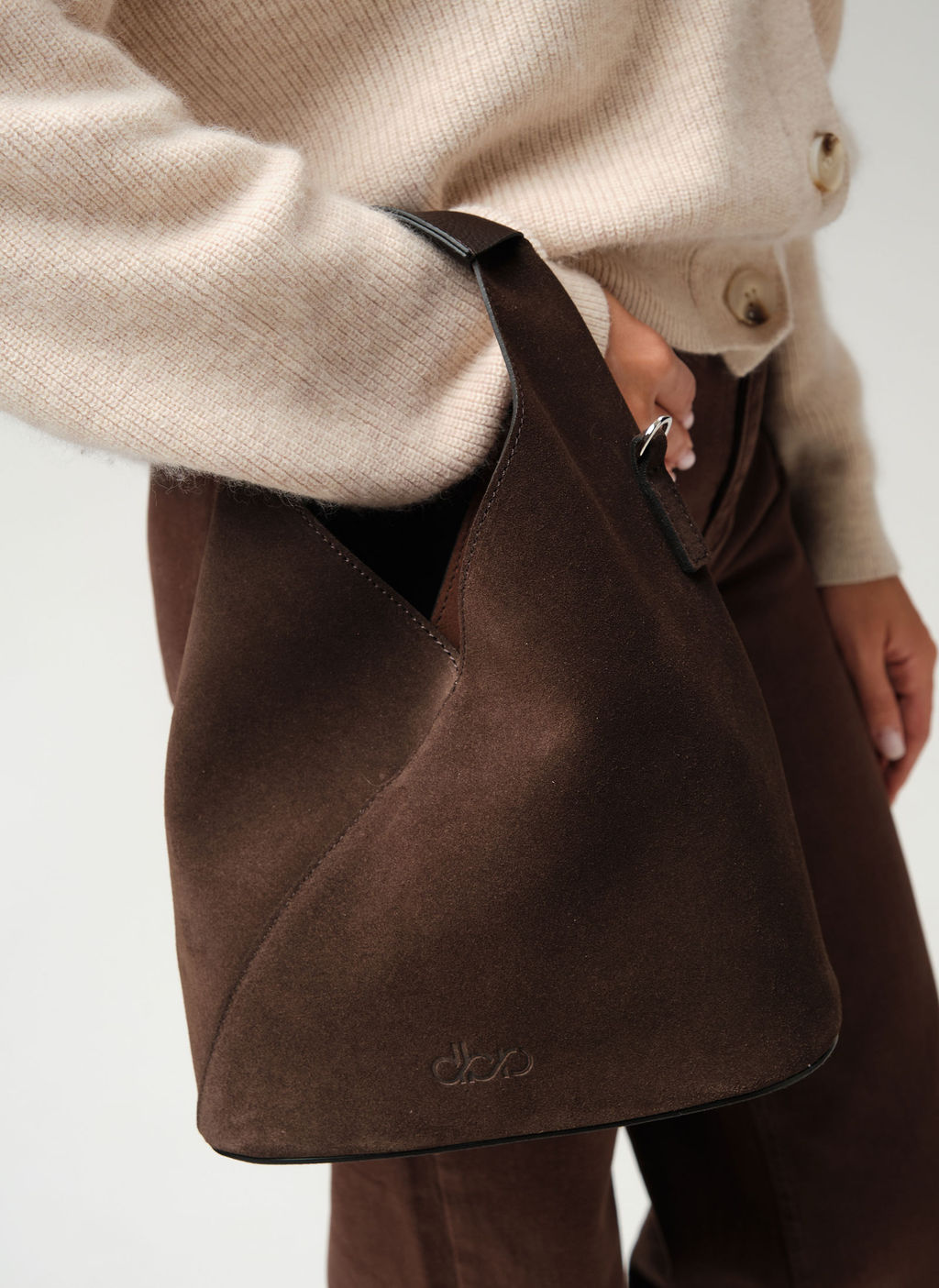 Замшевая сумка Rebecca DBR 31370 черный каштан  фото 4