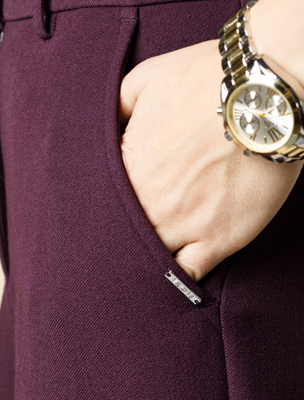 Брюки Vilatte D24.287 лиоцелл с вискозой бургунди фото 5