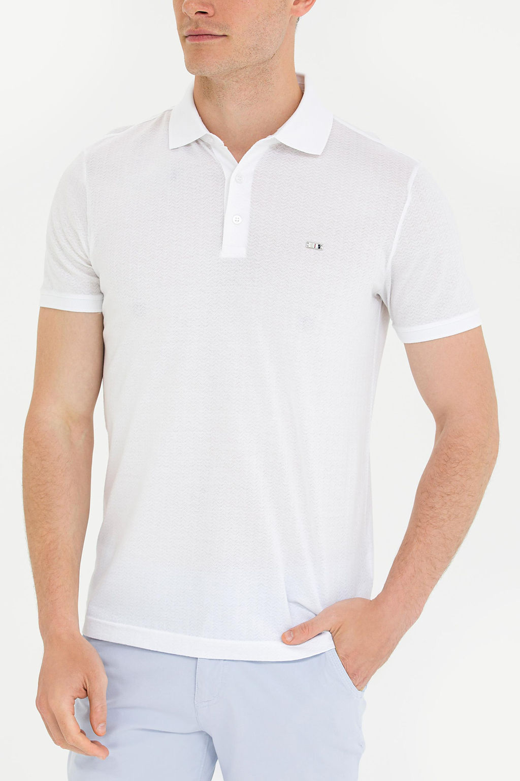 U. S. Polo Assn Мужская белая футболка с воротником-поло - U.s. polo assn фото 6