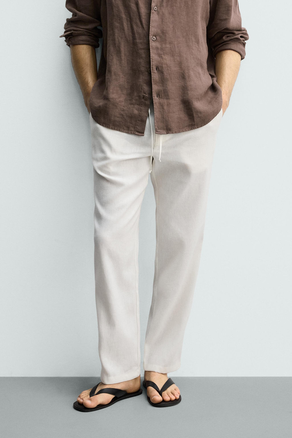 PANTAL?N RELAXED FIT ALGOD?N - LINO / Marr?n / Topo - Zara фото 2