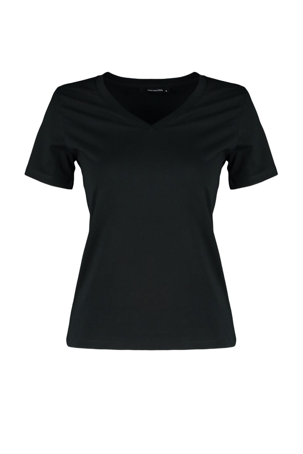 TRENDYOLMILLA Beyaz %100 Pamuk Basic V Yaka Orme T-Shirt TWOSS23TS00001 фото 22