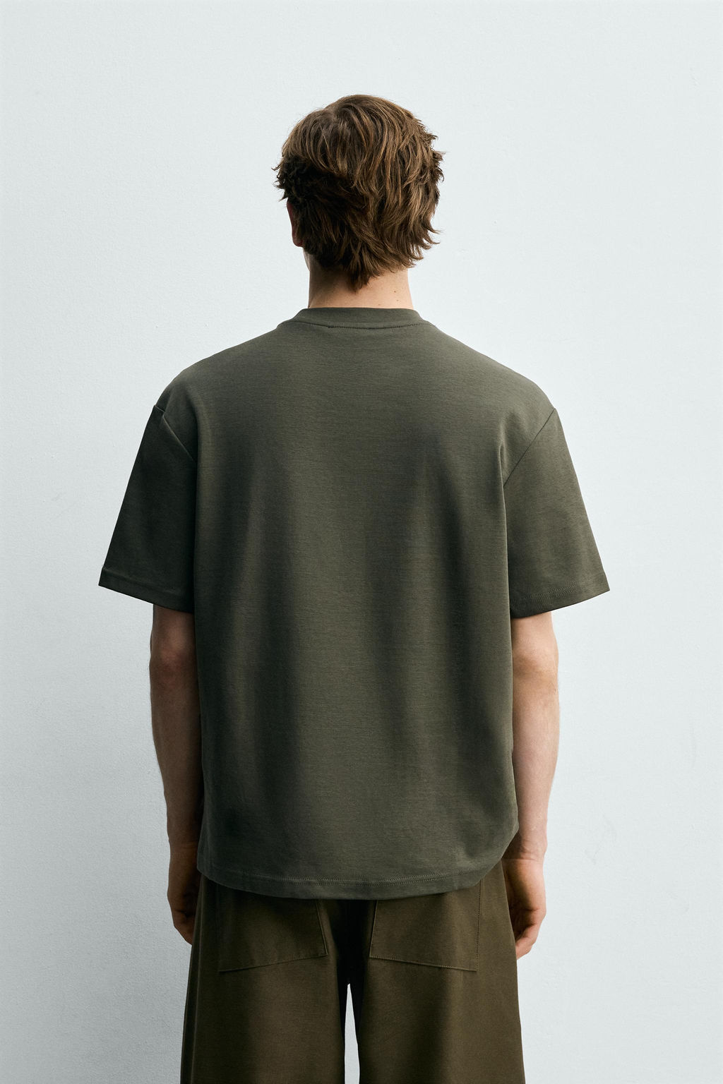 CAMISETA RELAXED FIT INTERLOCK /04 / Khaki oscuro - Zara фото 3