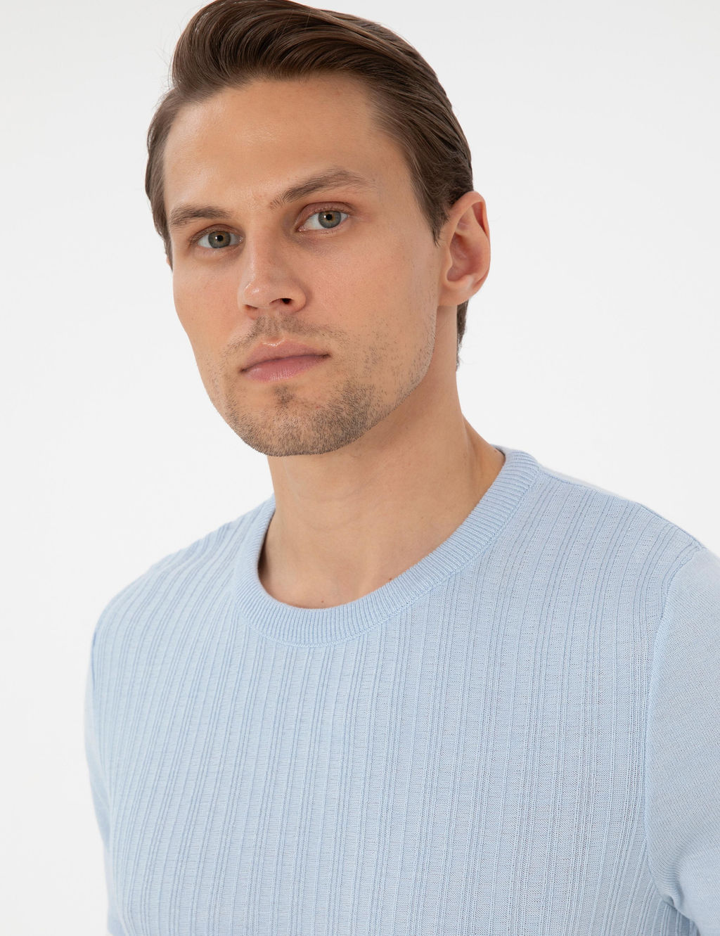 A__k Mavi Slim Fit Bisiklet Yaka Triko Kazak - Pierre cardin фото 2