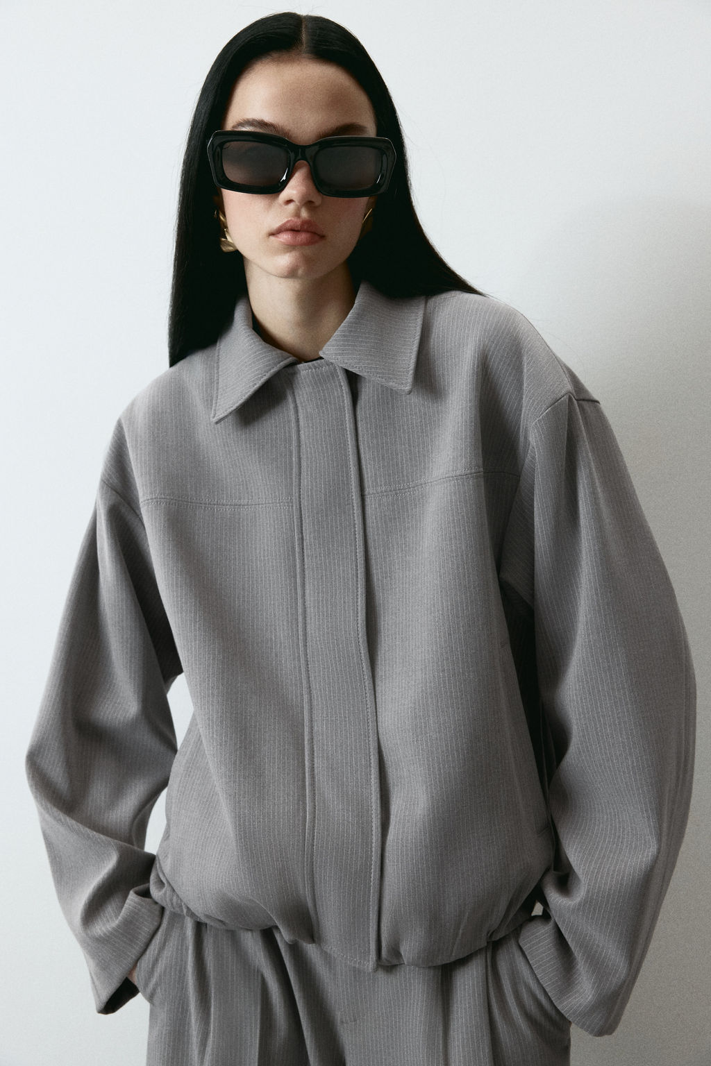 Cazadora bomber con cuello - H&m фото 6