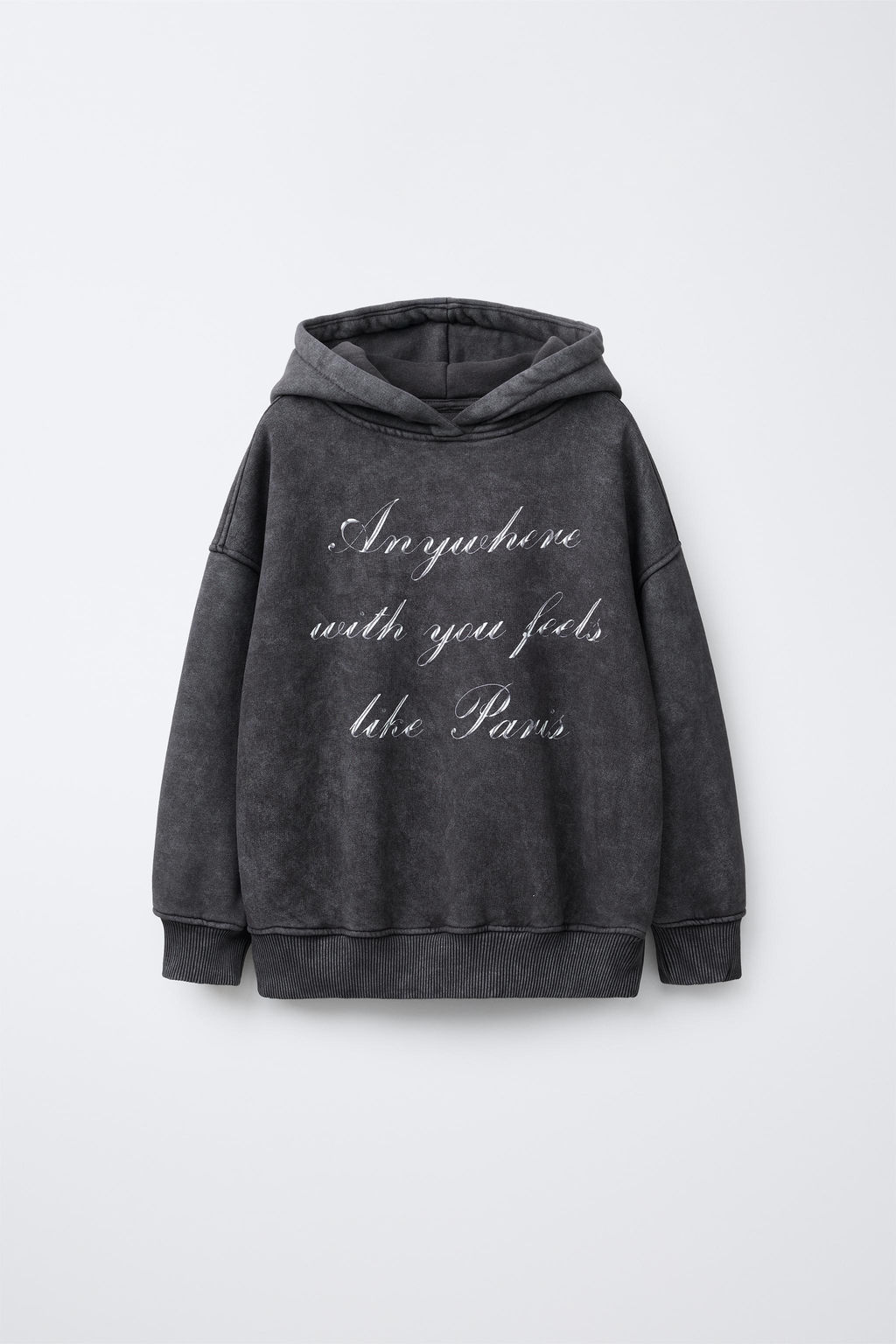 FADED SLOGAN PRINT HOODIE