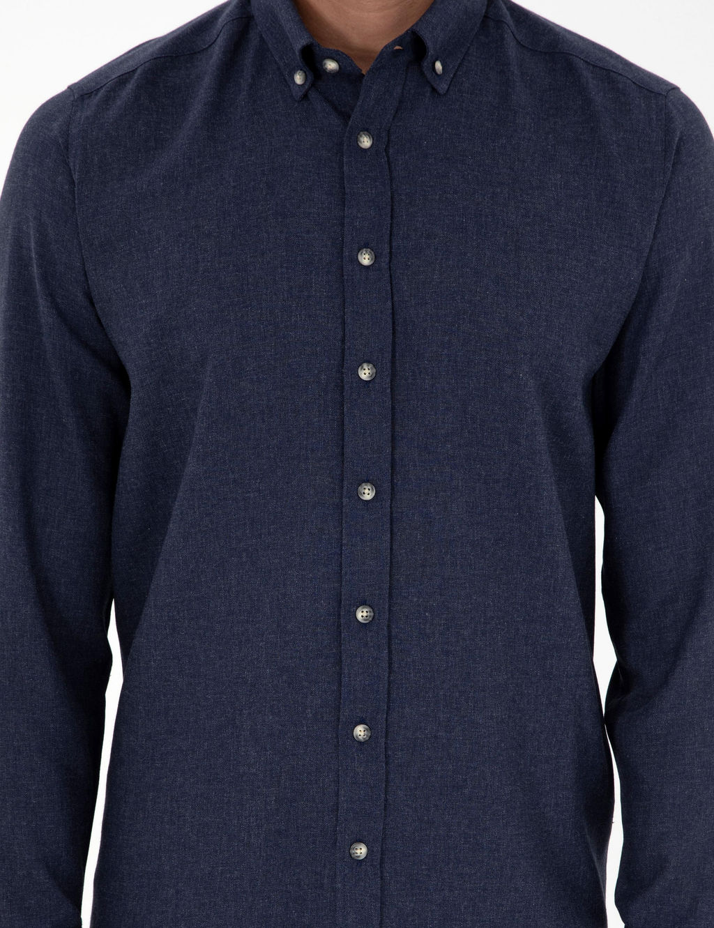 Lacivert Slim Fit Uzun Kollu G_mlek