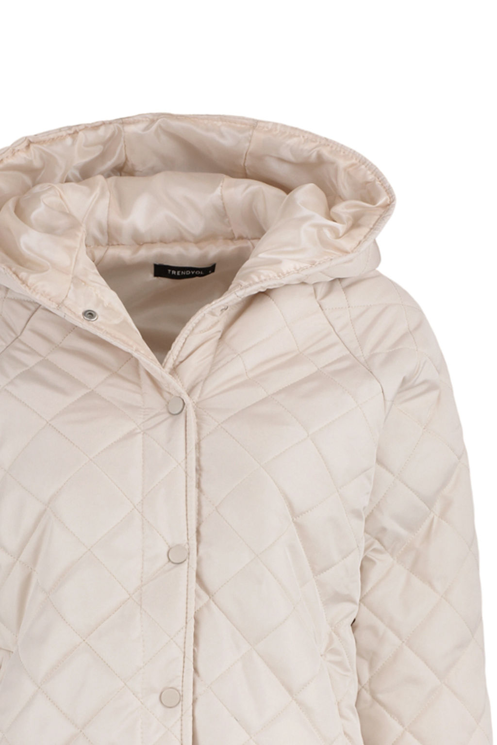 TRENDYOLMILLA Gri Kapusonlu Su Itici Kapitone Mont TWOAW23MO00131 фото 20