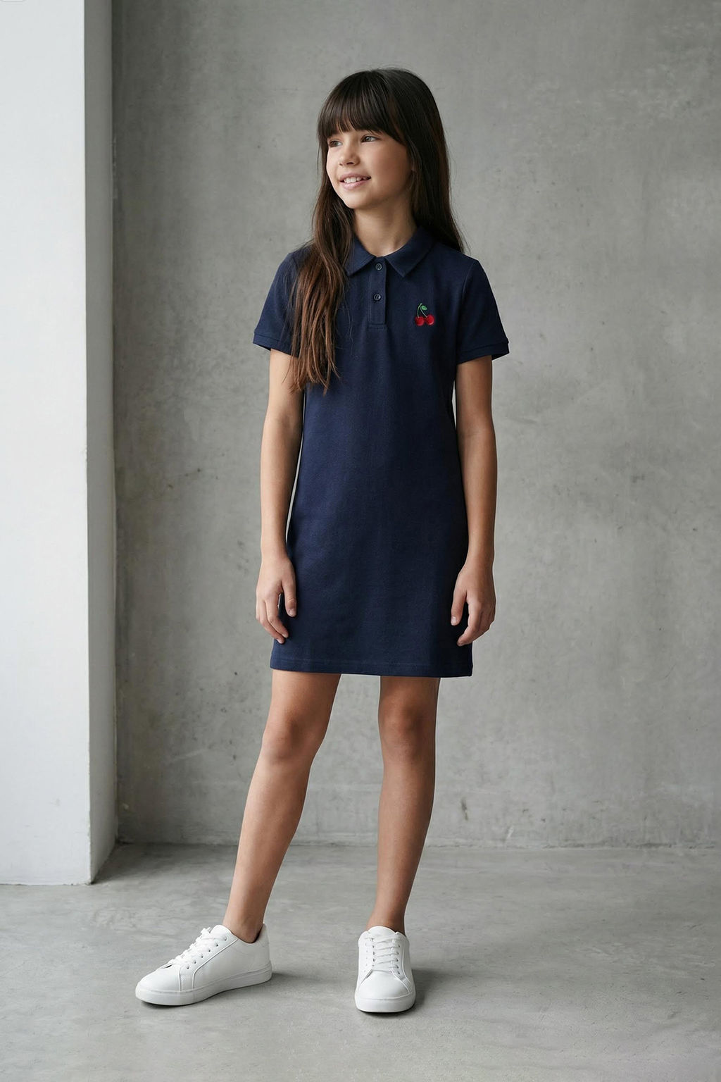 Lacivert K?z Cocuk %100 Pamuk Meyve Nak?sl? Polo Yaka k?sa Orme Elbise TKDSS25EL00085 - Trendyolmilla фото 15
