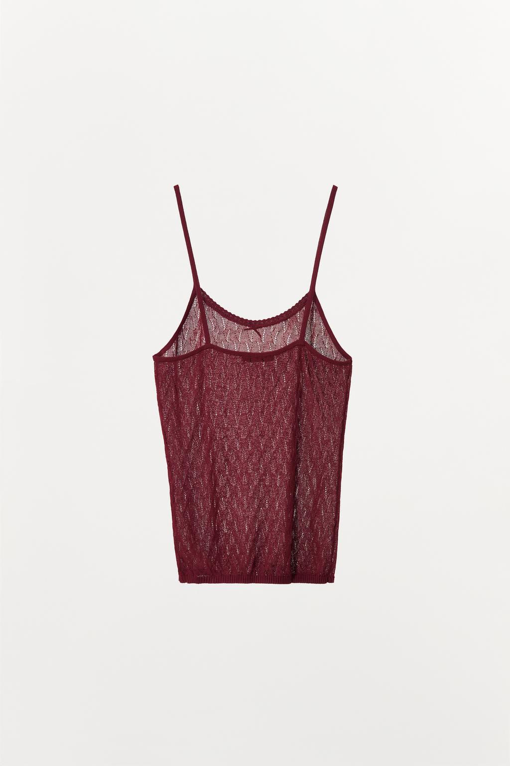 CHUNKY KNIT STRAPPY TOP - Zara фото 5