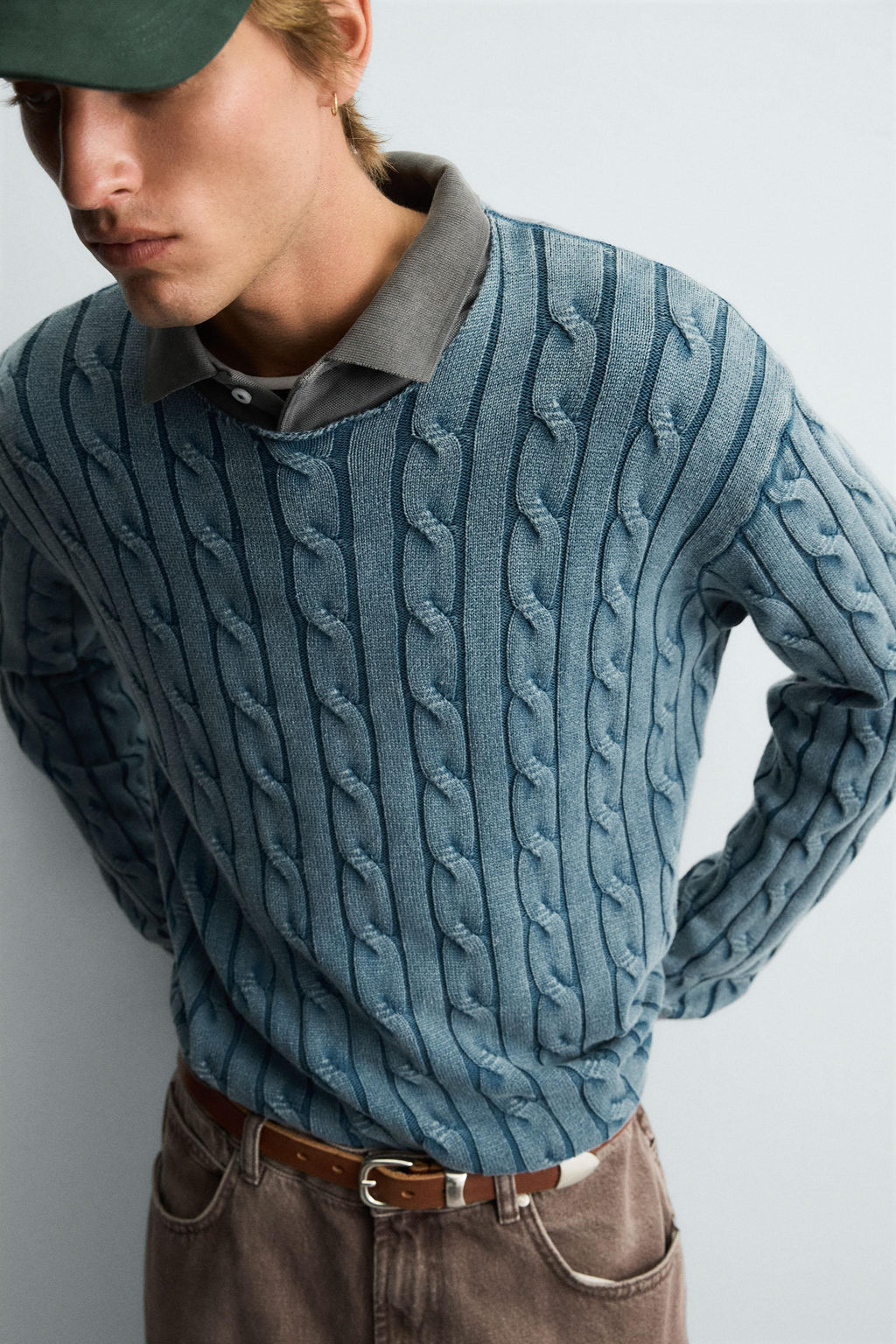 WASHED CABLE-KNIT SWEATER - Zara фото 5