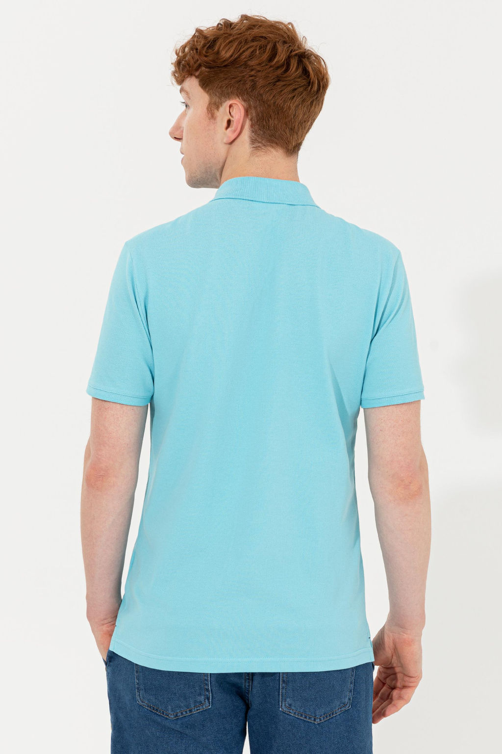 Erkek Turkuaz Polo Yaka Basic T-Shirt Sepette S_rpriz _ndirim - U.s. polo assn фото 5