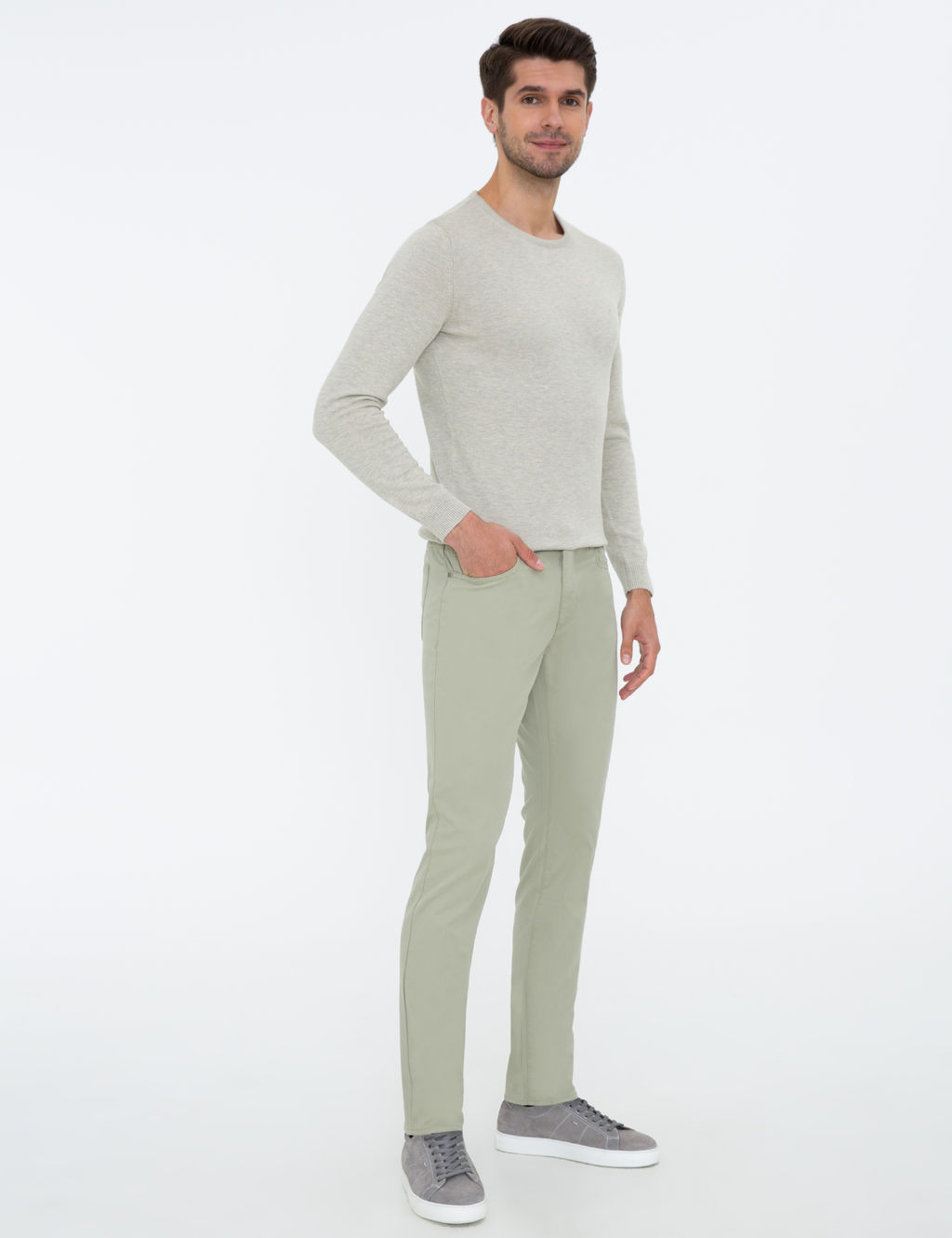 Su Ye_ili Slim Fit Kanvas Pantolon