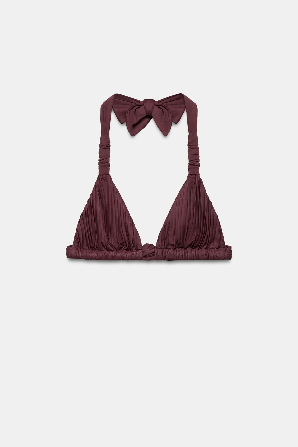 TOP BIKINI TRIANGULAR PLISADO / Marr?n - Zara фото 4