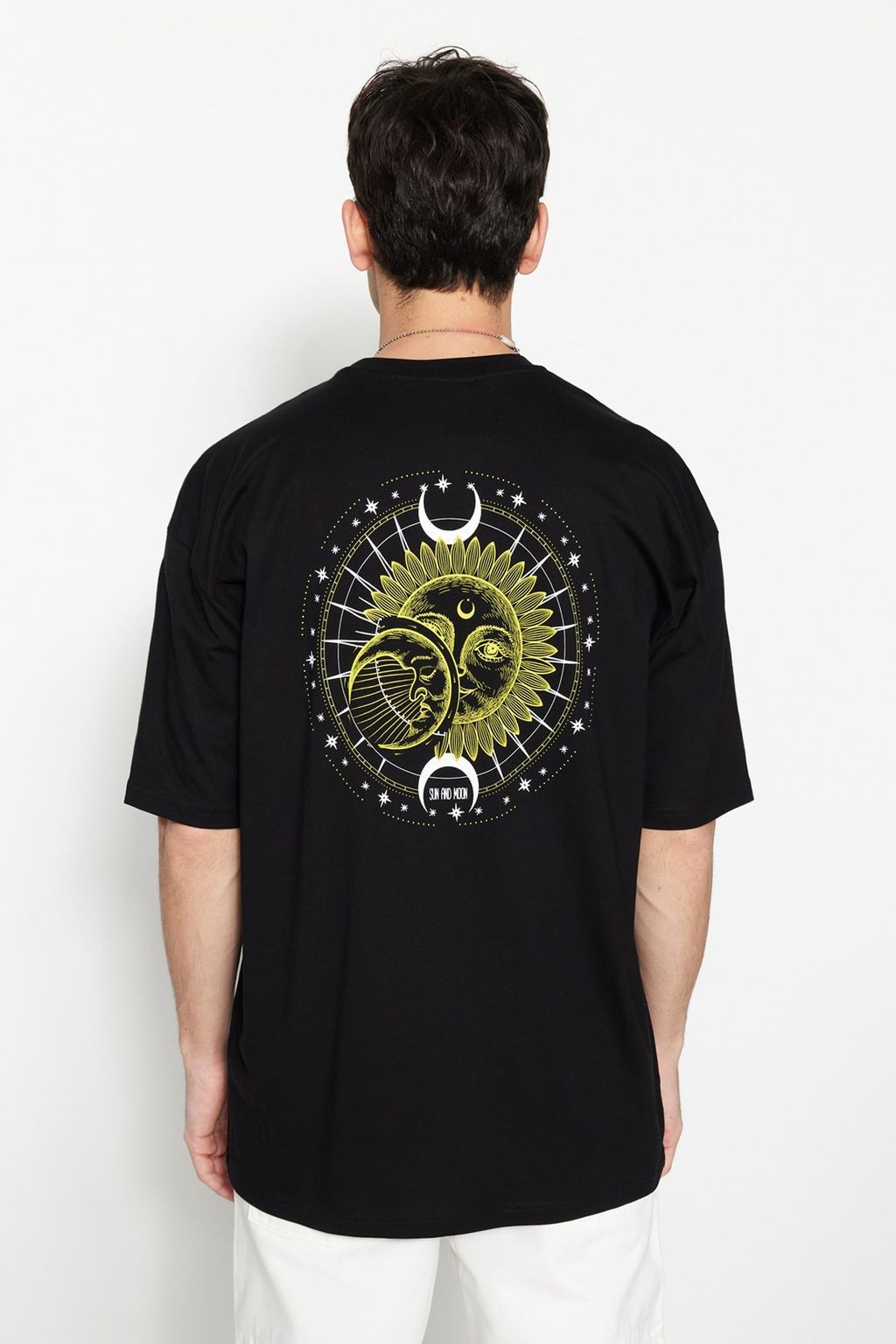 TRENDYOL MAN Ekru Oversize/Genis Kesim K?sa Kol Mistik Bask?l? %100 Pamuklu T-Shirt TMNSS23TS00165 - Trendyolmilla фото 12