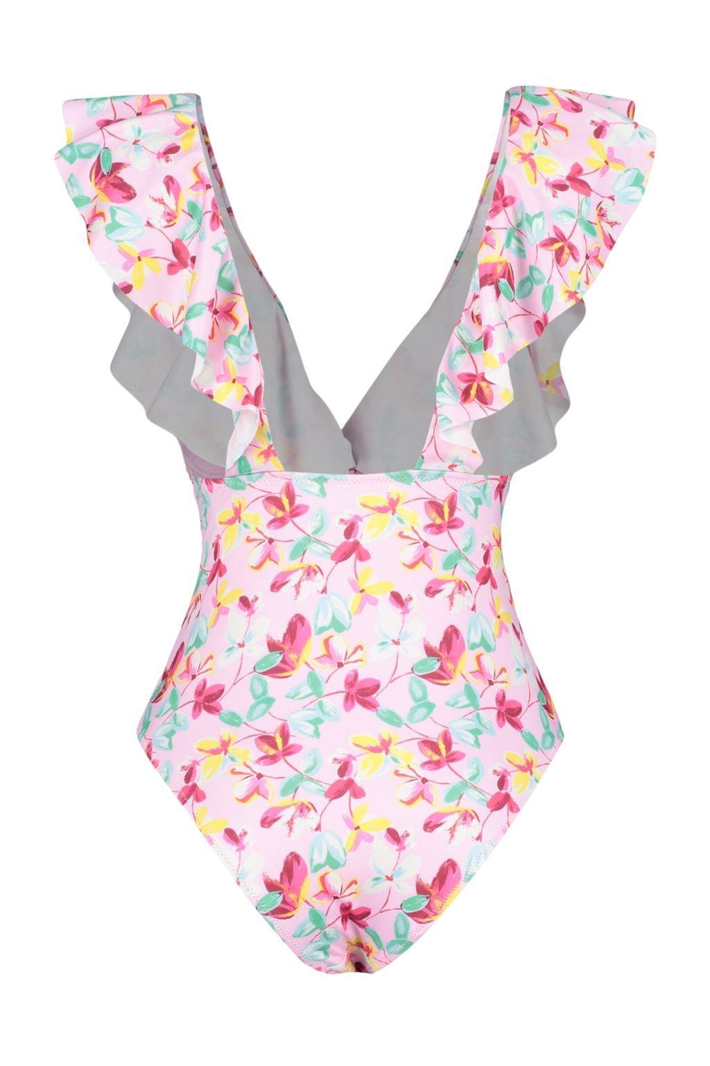 Cicek Desenli Derin Dekolteli Volanl? Normal Paca Mayo TBESS23MA00280 - Trendyolmilla фото 8