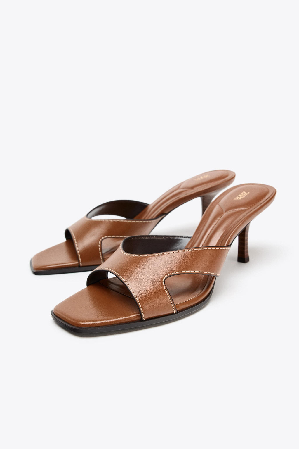 HIGH-HEEL SANDALS WITH TOPSTITCHING - Zara фото 8