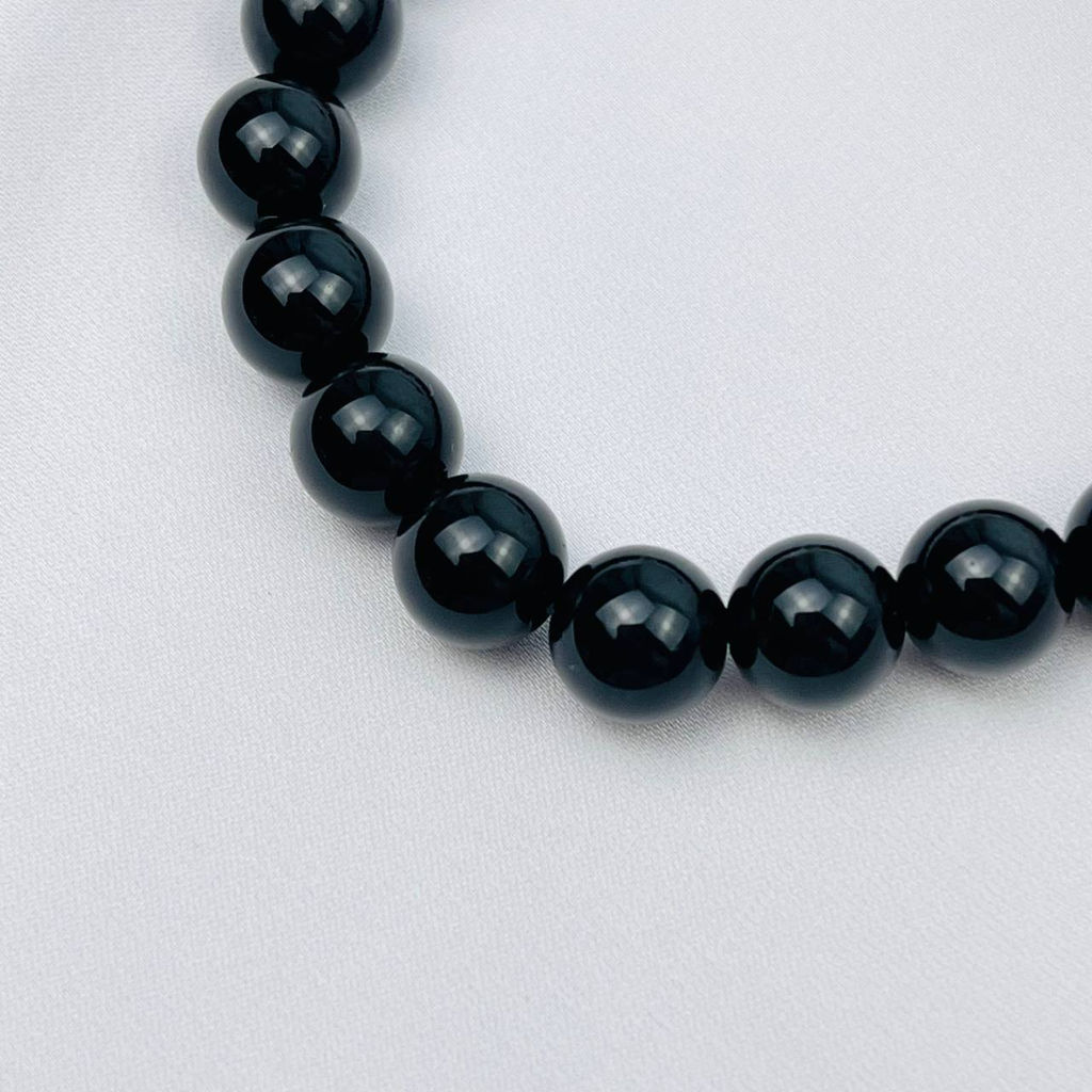 Браслет из черного Агата с Пренитом 19 см