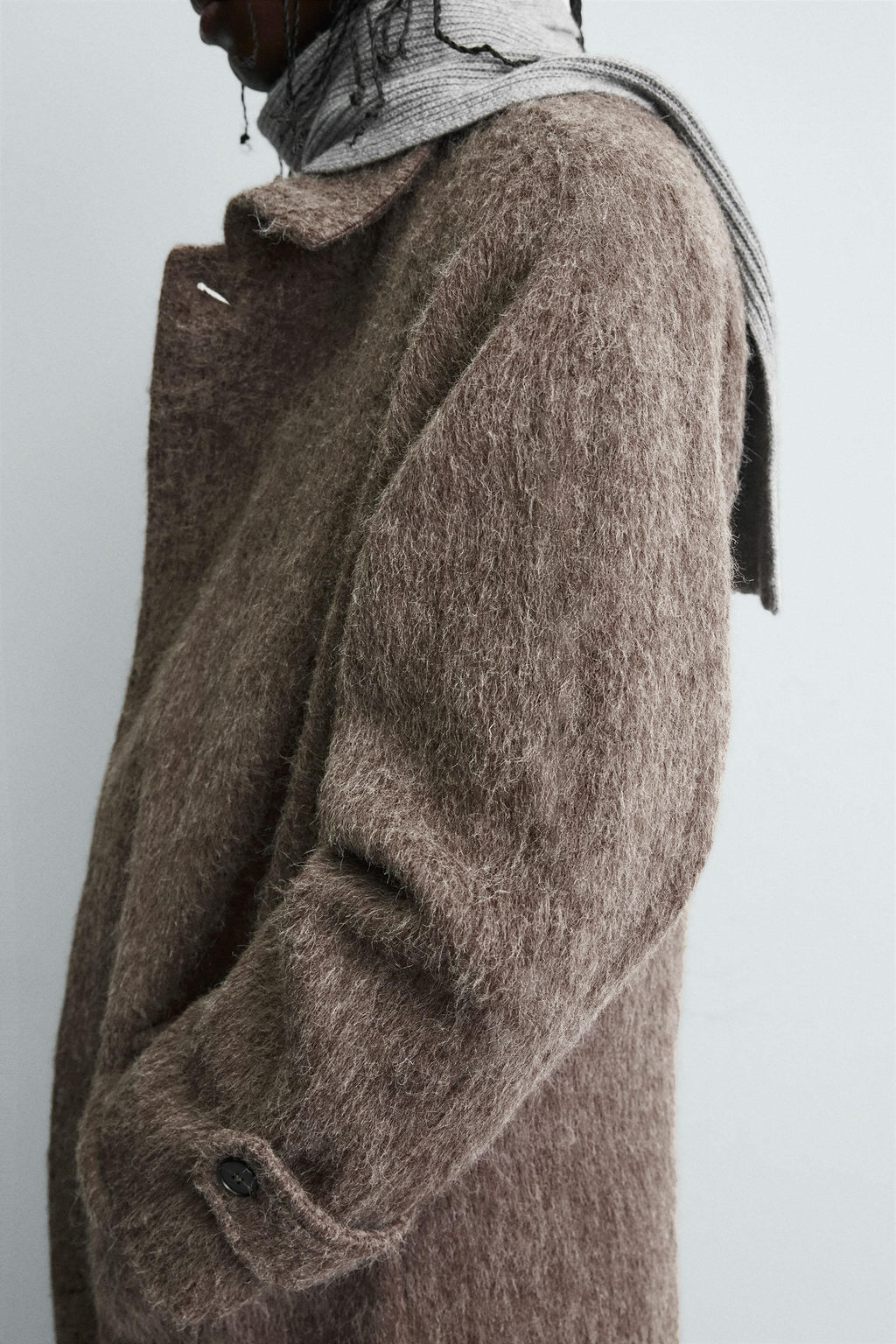 COAT WITH FAUX FUR WOOL BLEND