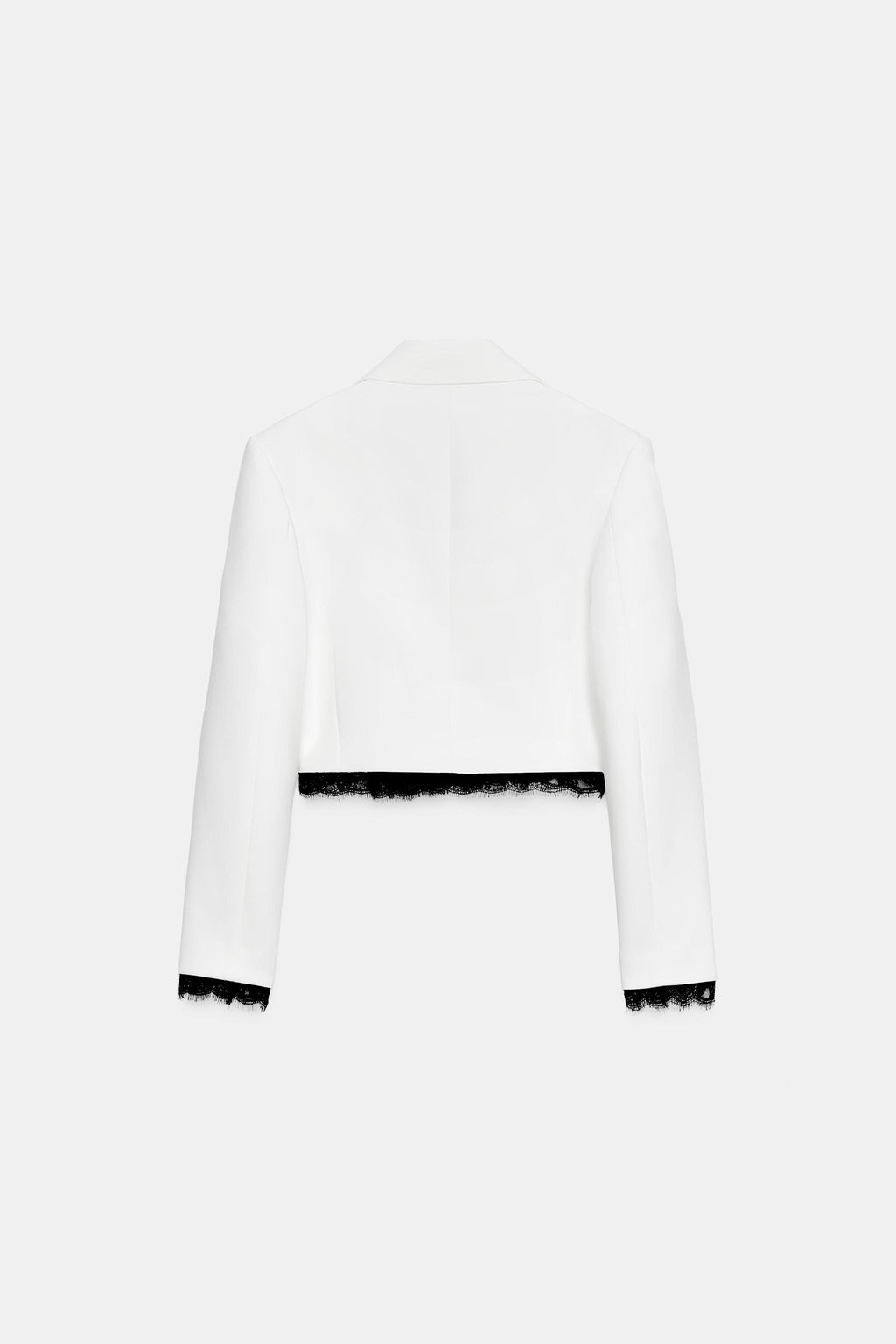 BLAZER COMBINADA ENCAJE HOMBRERAS / Blanco roto - Zara фото 8