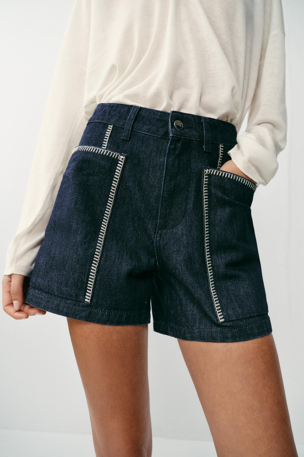 SHORTS Z1975 BORDADOS / Azul - Zara фото 2