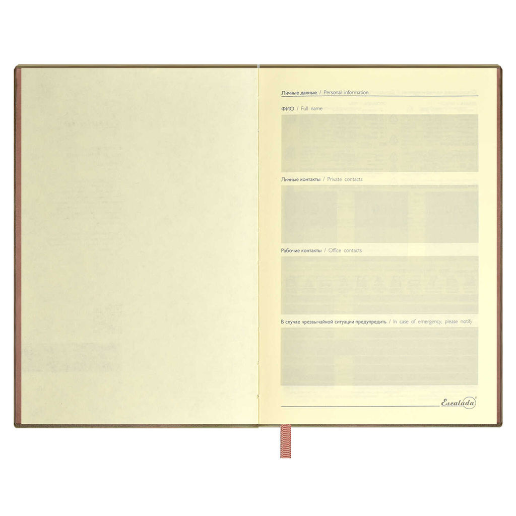 Ежедневник недатированный ESCALADA, А5, 160 л., арт. 63992/ 15 ПИКЕ ПЕПЕЛЬНО-РОЗОВЫЙ  фото 5