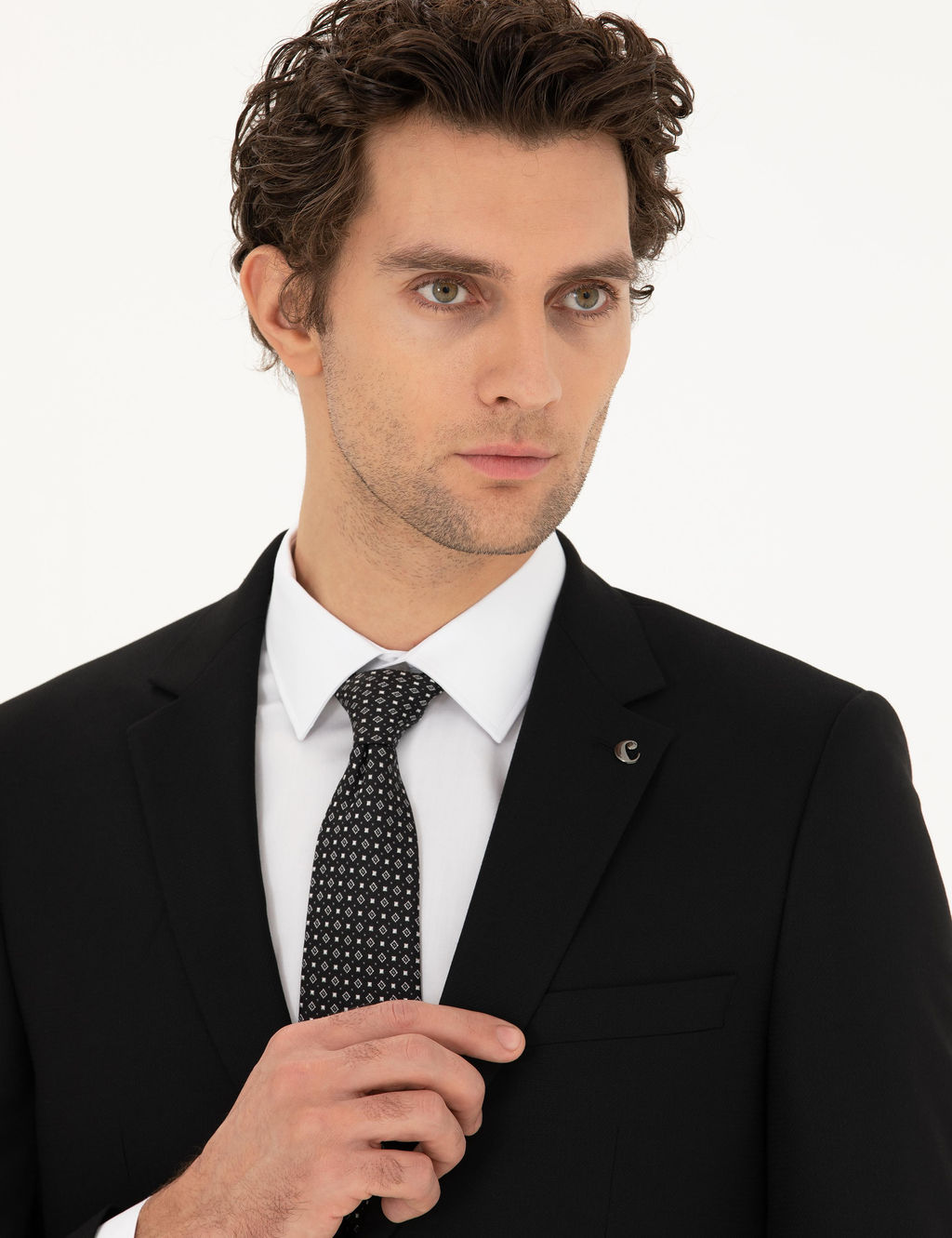 Черный костюм узкого кроя - Cacharel фото 11