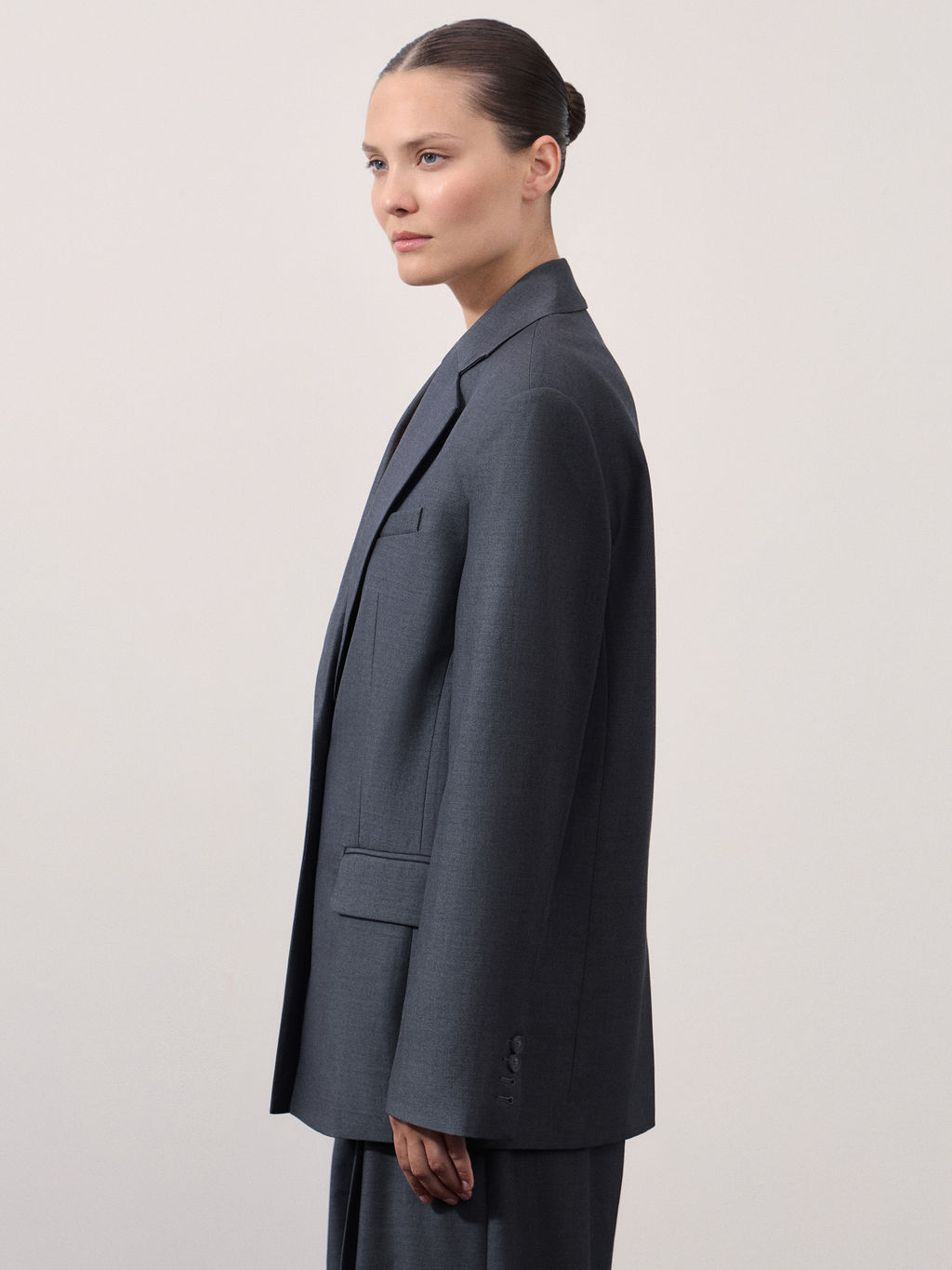 Однобортный жакет из поливискозы с шерстью в составе / Zarina  фото 4